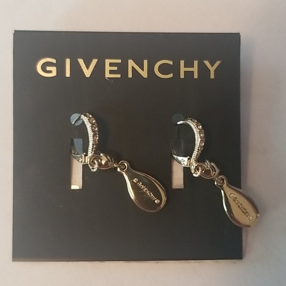 Givenchy Sparkly Drop Goldtone Earrings - Picture 6 of 6